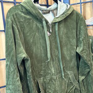 Green Velour Tracksuit Set – Jane Ashley Lounge Set – Size small